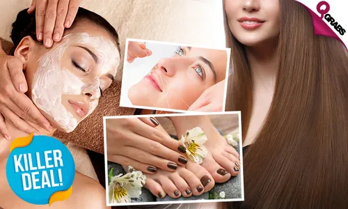 Killer Beauty Deal: Express Facial + Hair Mask with Normal Blow-
Dry + Threading + Massage + Mani-Pedi & More!